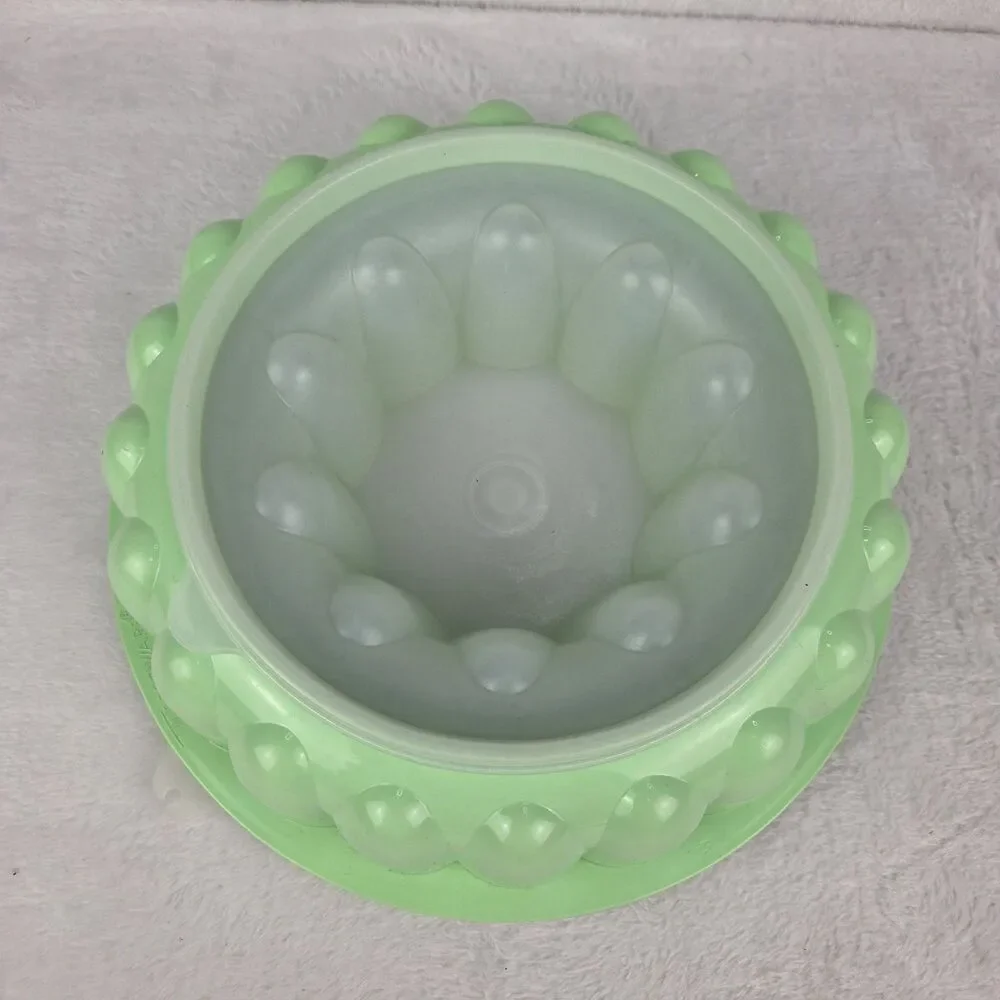 3 Piece Vintage Tupperware Jello Mold Mint‎ Green Clear Lid Holiday Storage